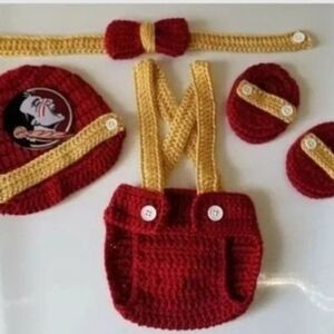 Crochet Baby Boy FSU Seminoles Football Inspired Outfit Photo Prop